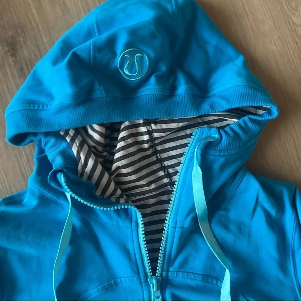 Lululemon kayak blue hoodie live simply jacket Size 6 - Picture 8 of 11